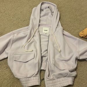 Aerie size small cropped zip up sweatshirt lavender